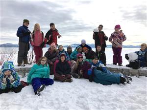 Truckee students in the snow 