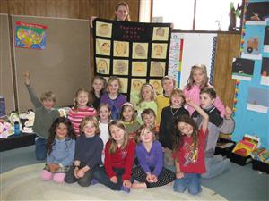 Pace K-2 class with quilt 